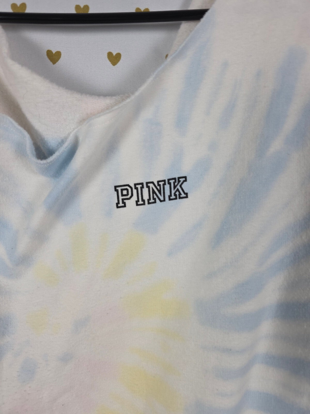 Victorias Secret Pink Slouchy Off Shoulder tye dye sweater shirt XL