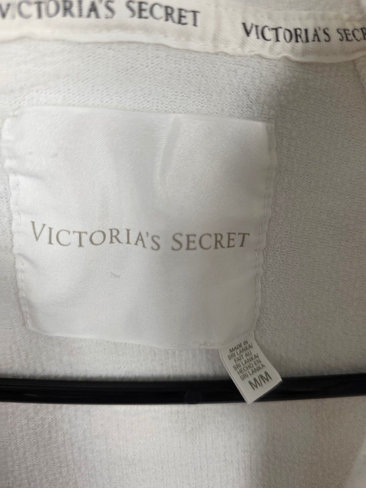 Victorias Secret Pink ANGELS Wings Hoodie Jacket MEDIUM Full Zip White Sequined