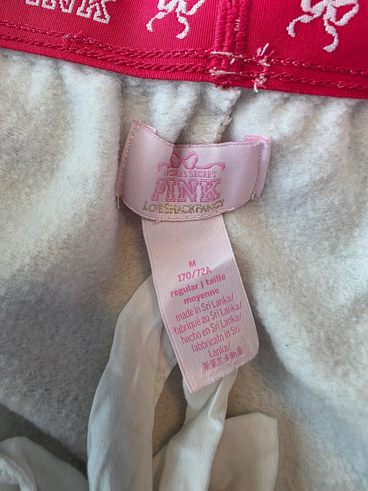 Victoria's Secret PINK x LoveShackFancy Dog Hoodie Jogger Set M Plaid BLING