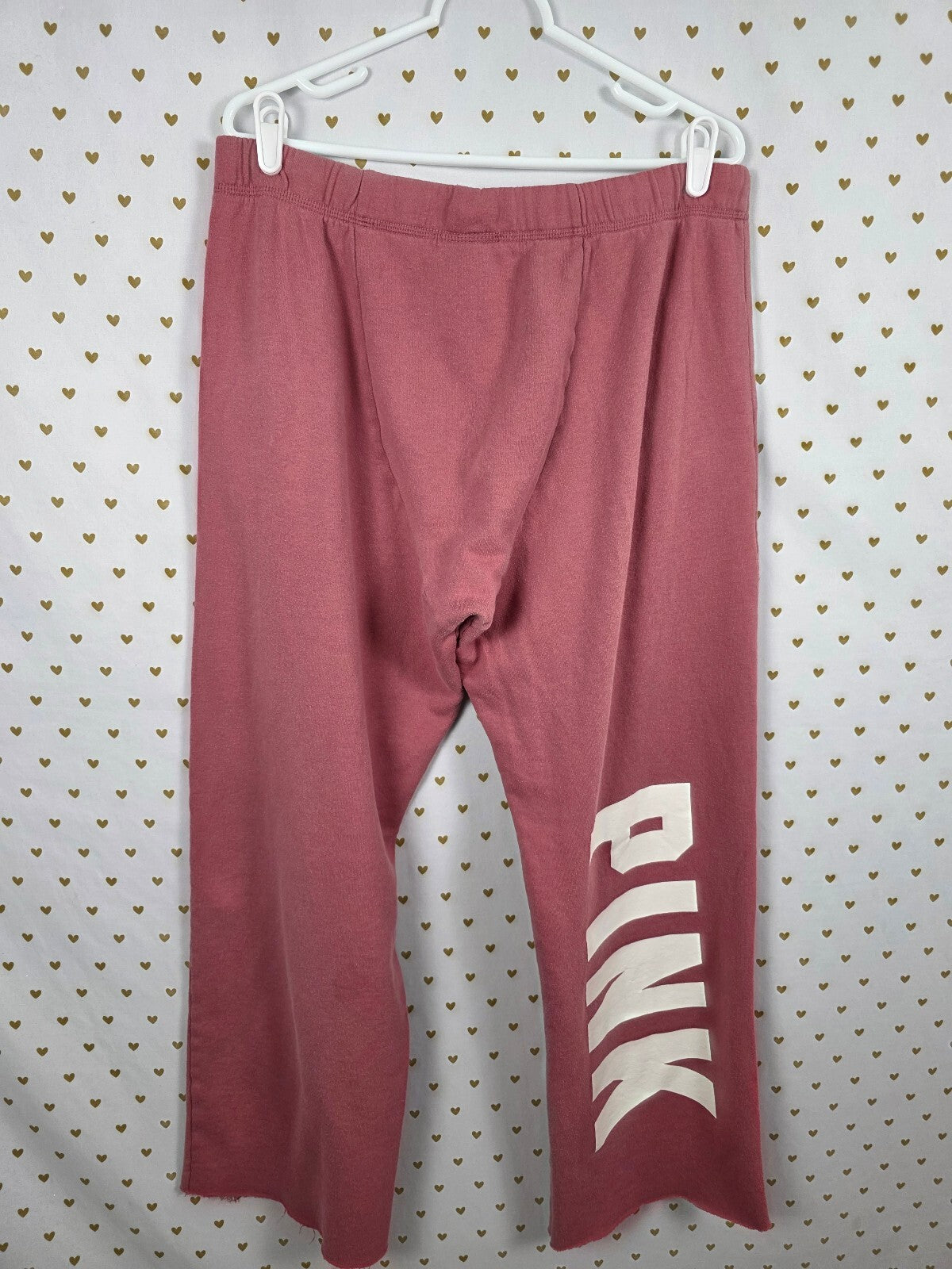 Victorias Secret PINK Diaper Butt Boyfriend Sweats Sweatpants Flared LARGE