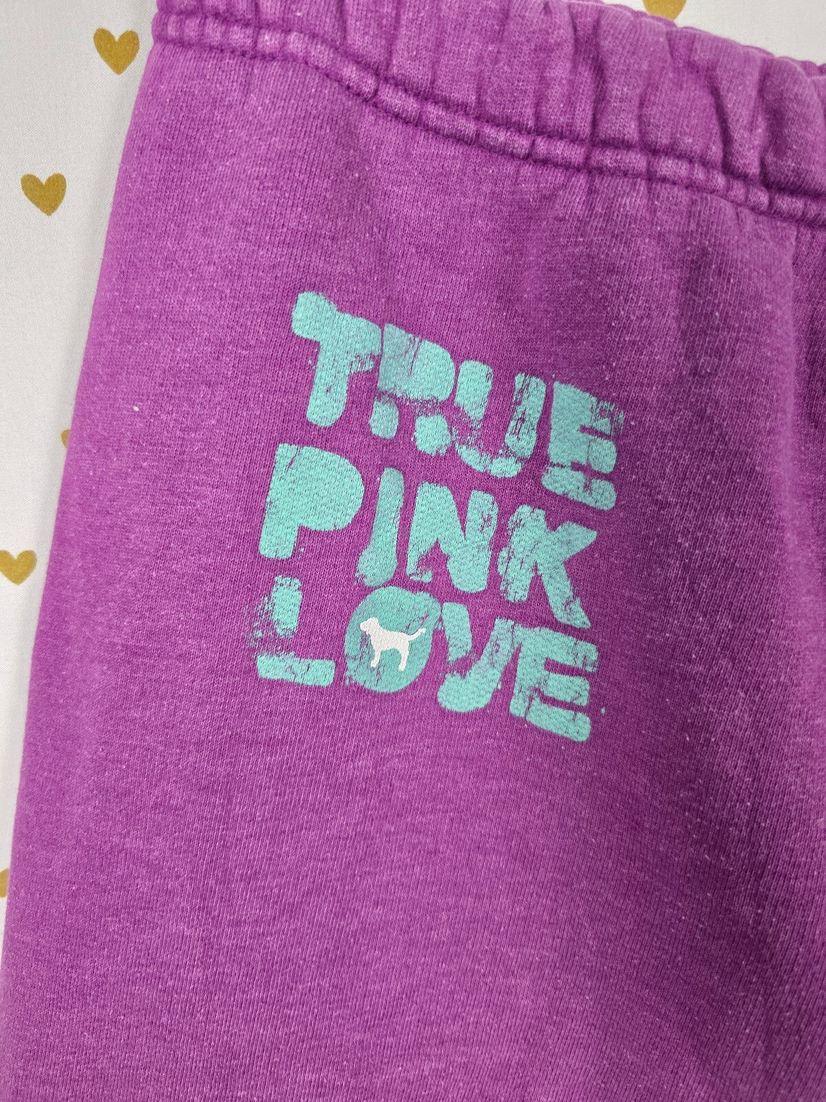 Victorias Secret PINK Vintage Purple Sweats Sweatpants Y2k Small TRUE LOVE