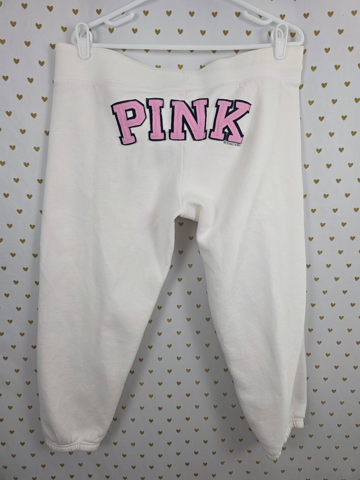 Victorias Secret PINK Vintage Y2k Logo Butt Sweats Sweatpants Large White