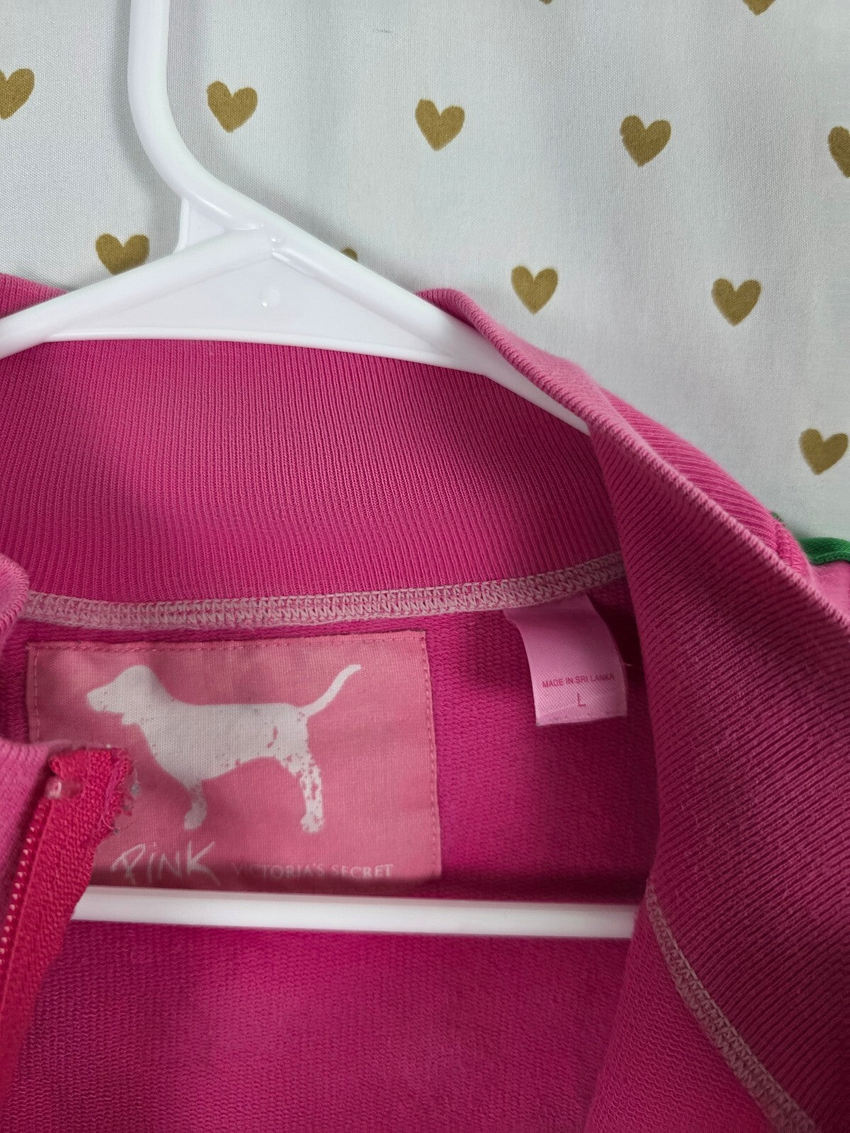 Vintage Victoria's Secret PINK 2005 Zip Jacket L Shining Pink Stars Y2K