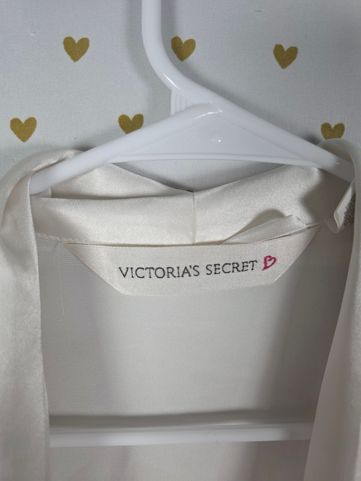 Victorias Secret Satin Silky Robe Vintage LONG Heart Label MED LARGE HTF