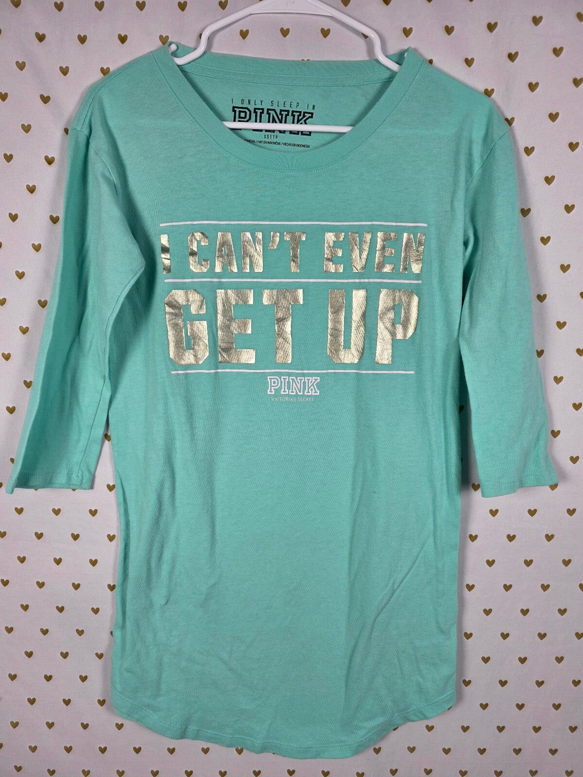 Victorias Secret PINK CAN'T EVEN GET UP Nightgown Sleep Shirt Pajama XS