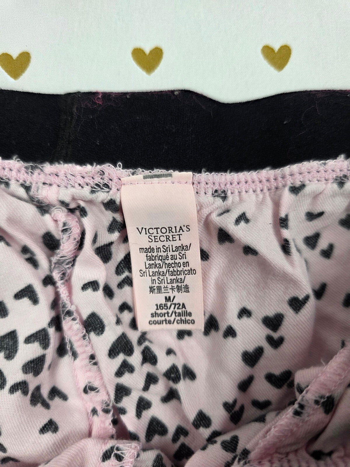 Victorias Secret Hearts Pink Sleep pants pajama bottoms PJ MEDIUM