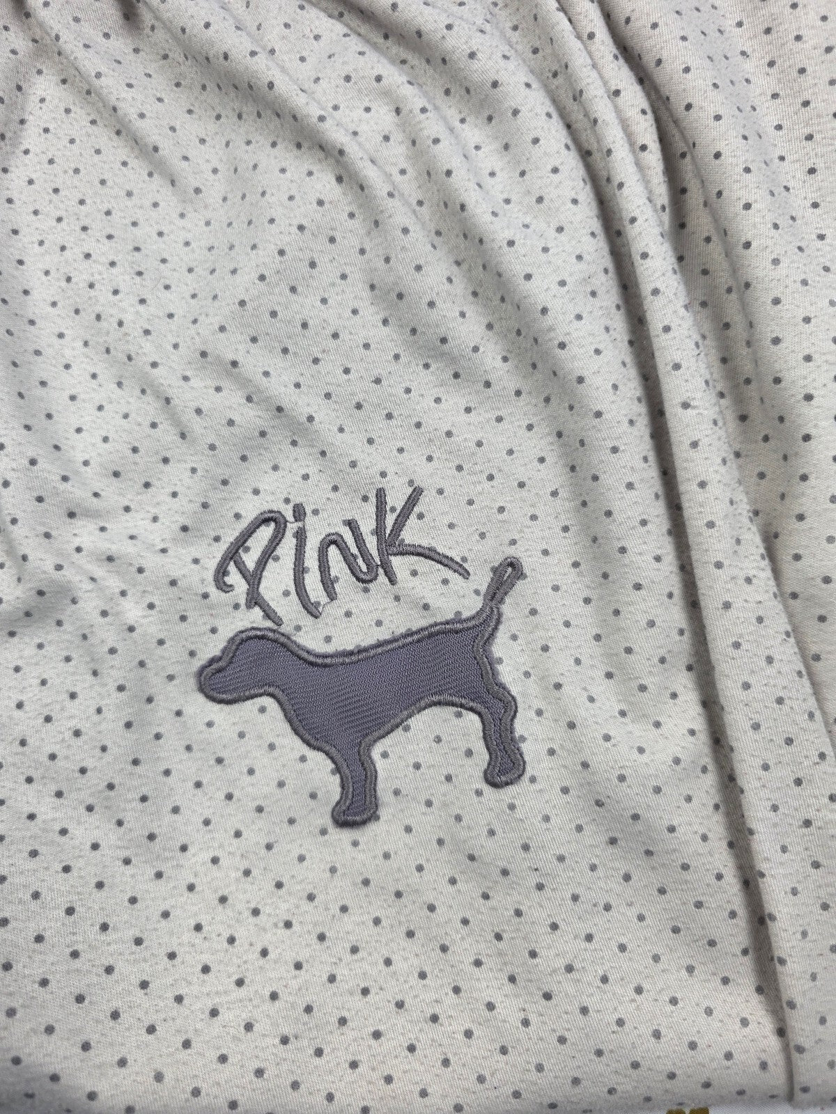 Victorias Secret Pink Vintage Dog Logo Polka Dot Sleep Pants Pajama PJ Bottoms