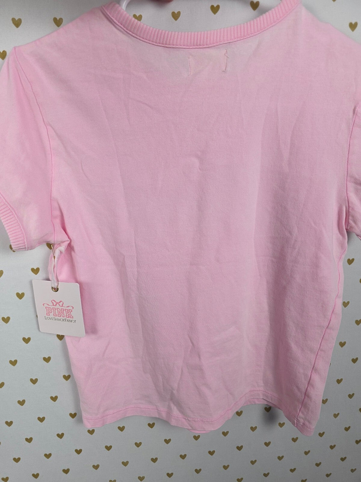 Victorias Secret PINK LOVESHACKFANCY NEW NWT Bling Dog Baby TEe Shirt XS