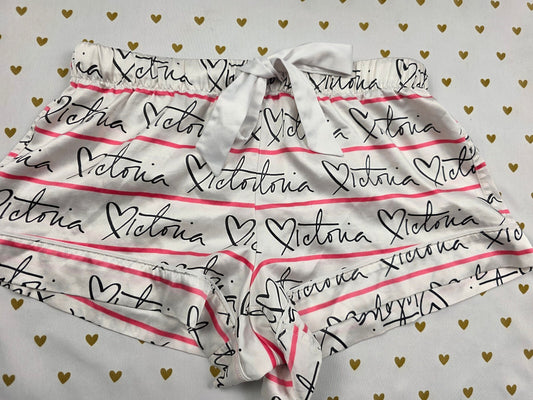 Victorias Secret Satin Logo XS Sleep Shorts Boxers Pajama Bottoms