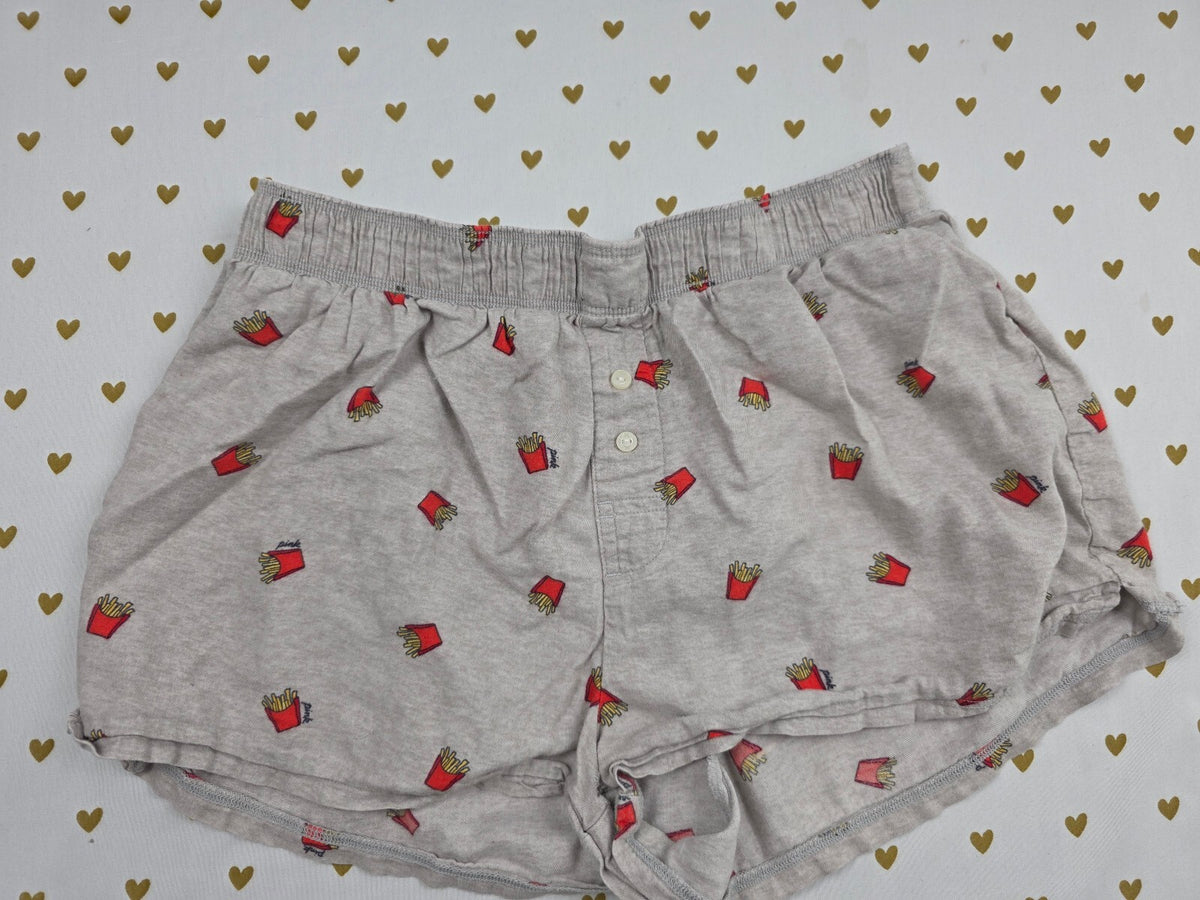 Victorias Secret PINK French Fries XS Sleep Shorts Boxers Pajama Bottoms