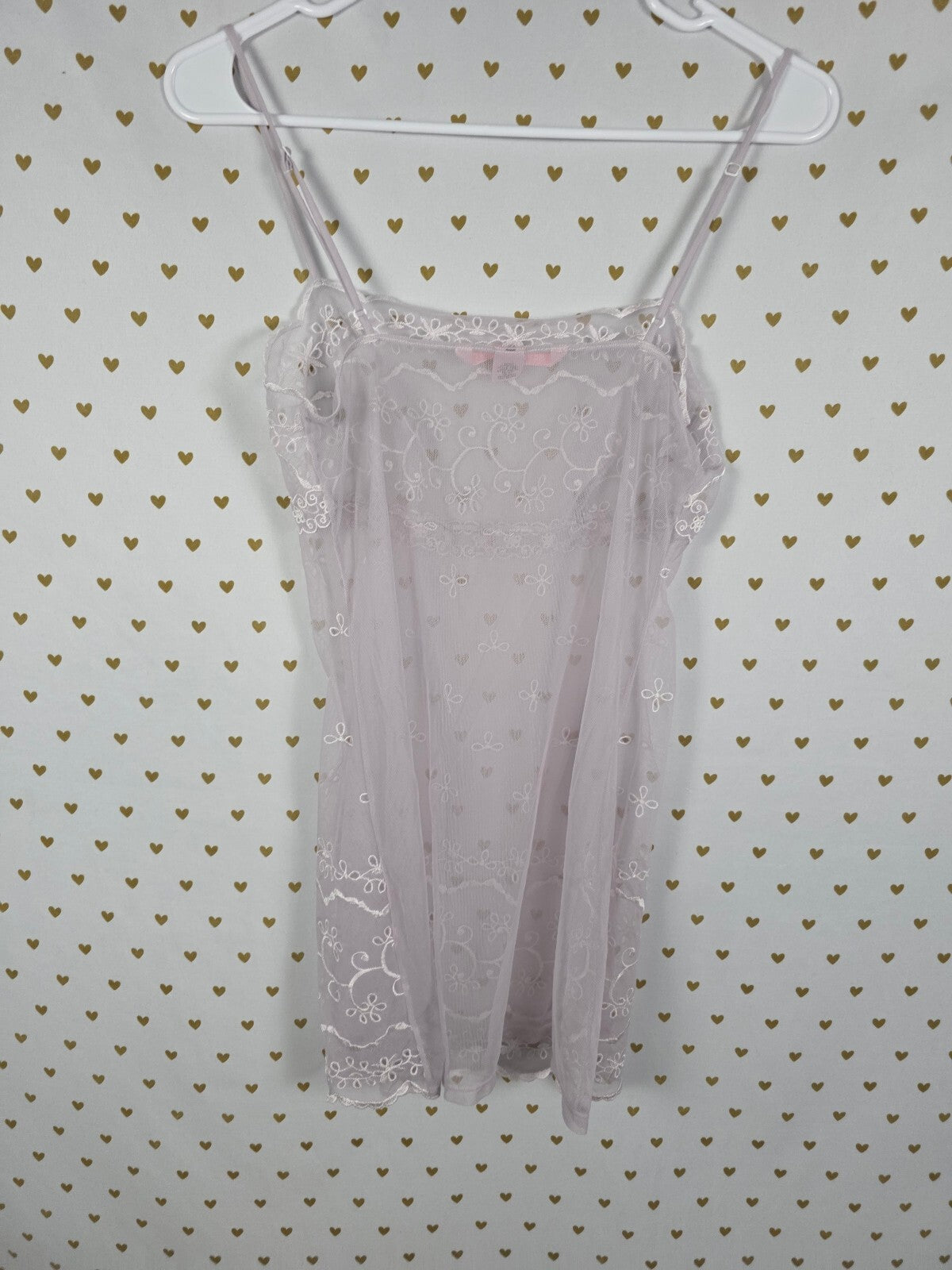 Victorias Secret Sheer Sexy Eyelet Nightie Babydoll Slip Dress Lingerie Medium