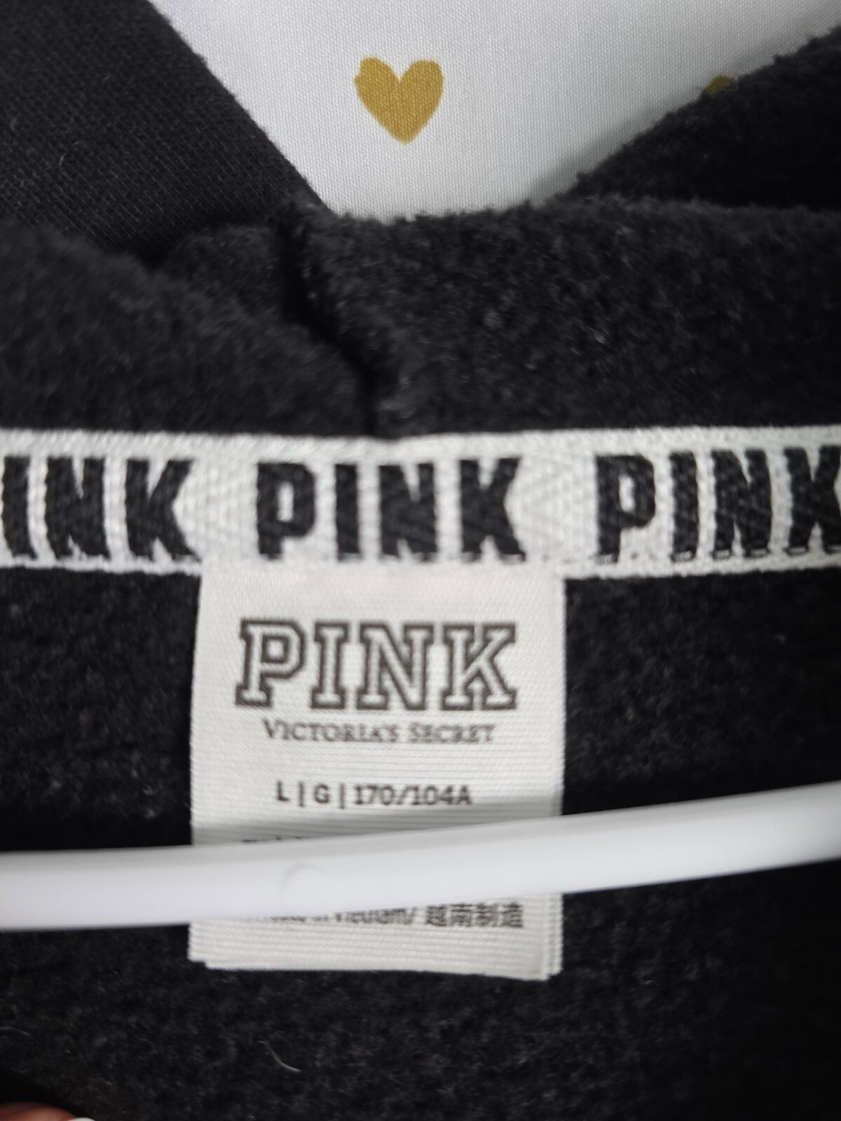 Victorias Secret Pink Rose Bling SET Hooded Sweater sequined Sweatpants Large