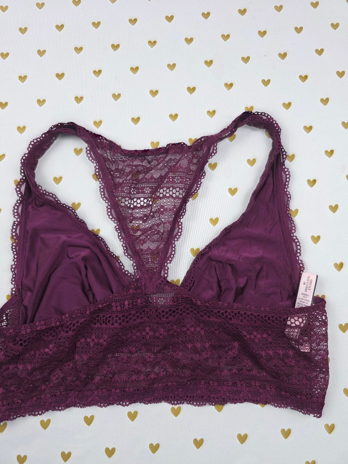 Victorias Secret Medium Maroon Stretch Racerback Bralette Bra Top Tank