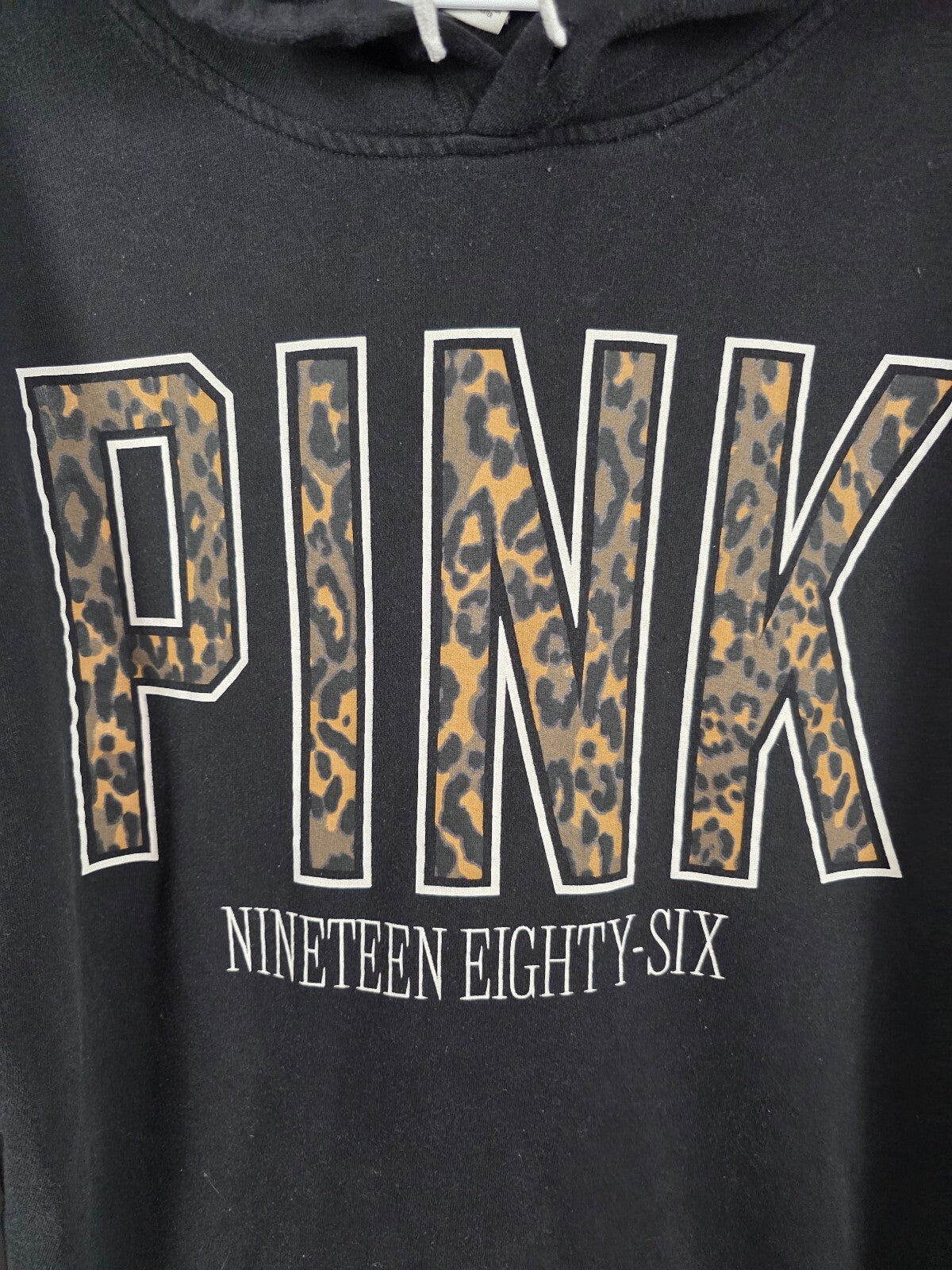 Victorias Secret Pink Leopard cheetah logo Oversized Hoodie Sweater Medium