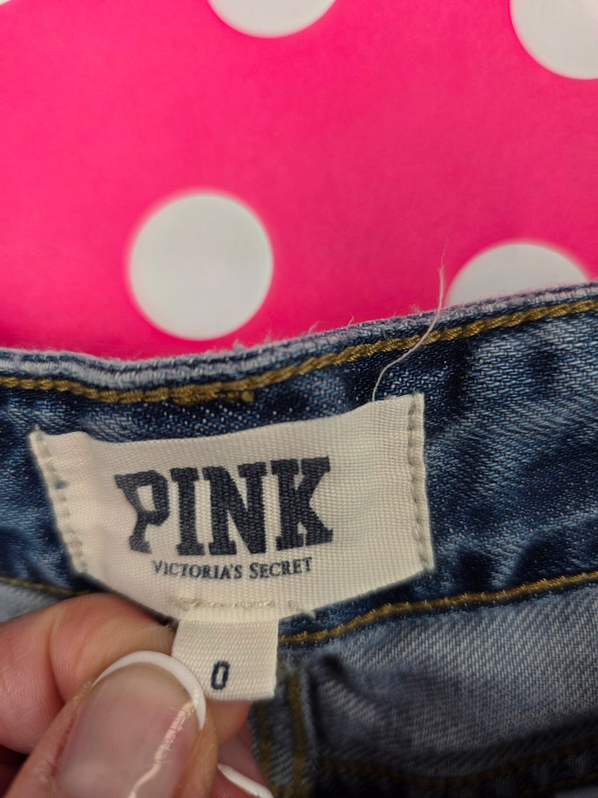 Victorias Secret PINK Denim Super Short Cutoff Shorts Size 0