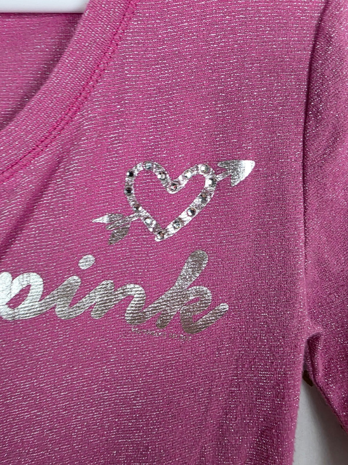 Victorias Secret PINK Vintage long Sleeve Shimmer Logo Henley Y2k Bling