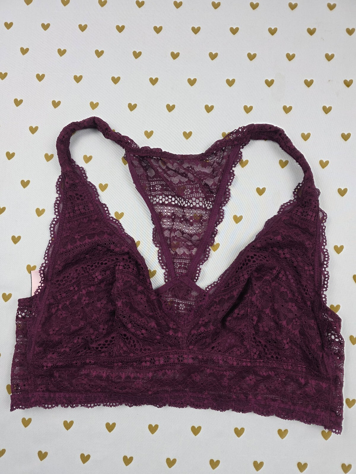 Victorias Secret Medium Maroon Stretch Racerback Bralette Bra Top Tank