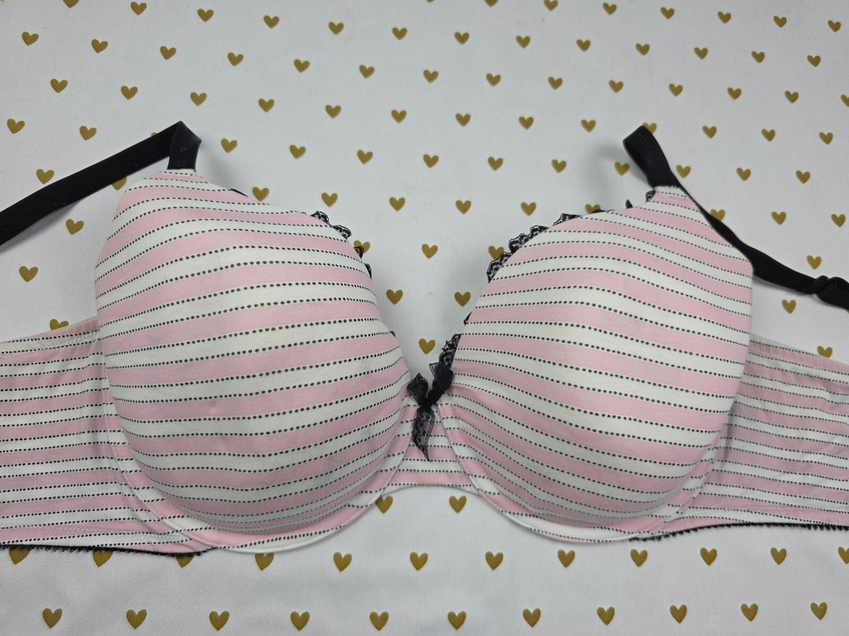 Victorias Secret Striped Iconic 40D Cotton Perfect Coverage Bra