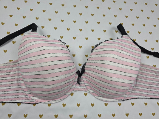 Victorias Secret Striped Iconic 40D Cotton Perfect Coverage Bra