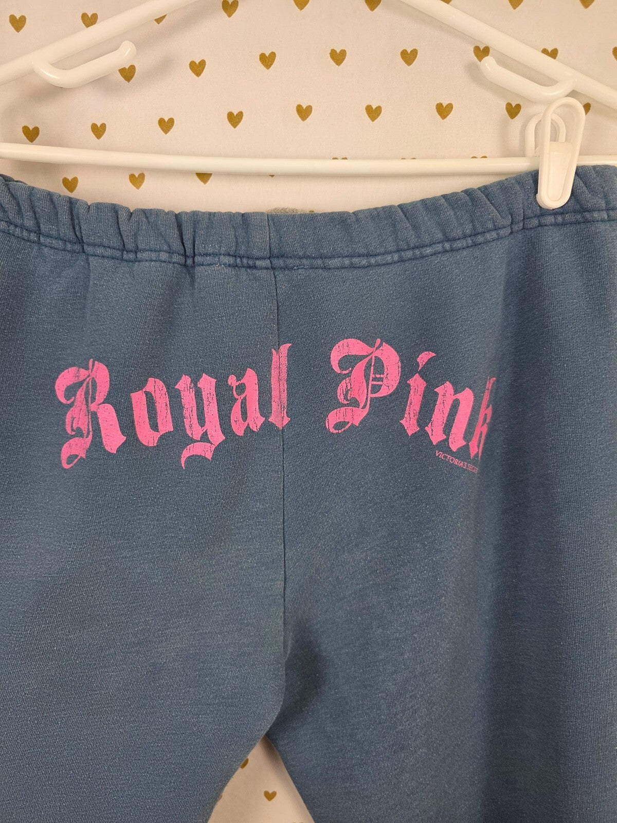 Victorias Secret PINK Vintage Royal Pink Y2k Sweats Blue Sweatpants Logo Butt M
