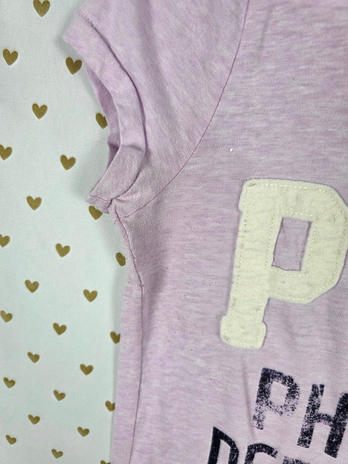 Victorias Secret PINK Purple Vintage Embroidered Tee shirt Medium