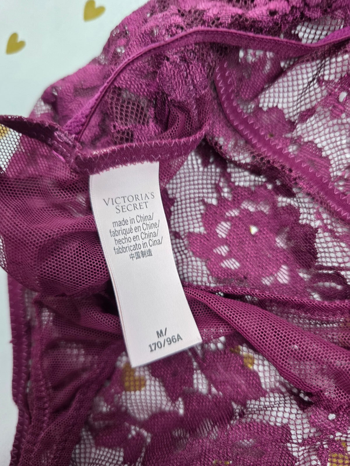 Victorias Secret Maroon Strappy Thong Teddy Bodysuit Sheer Lingerie MEDIUM