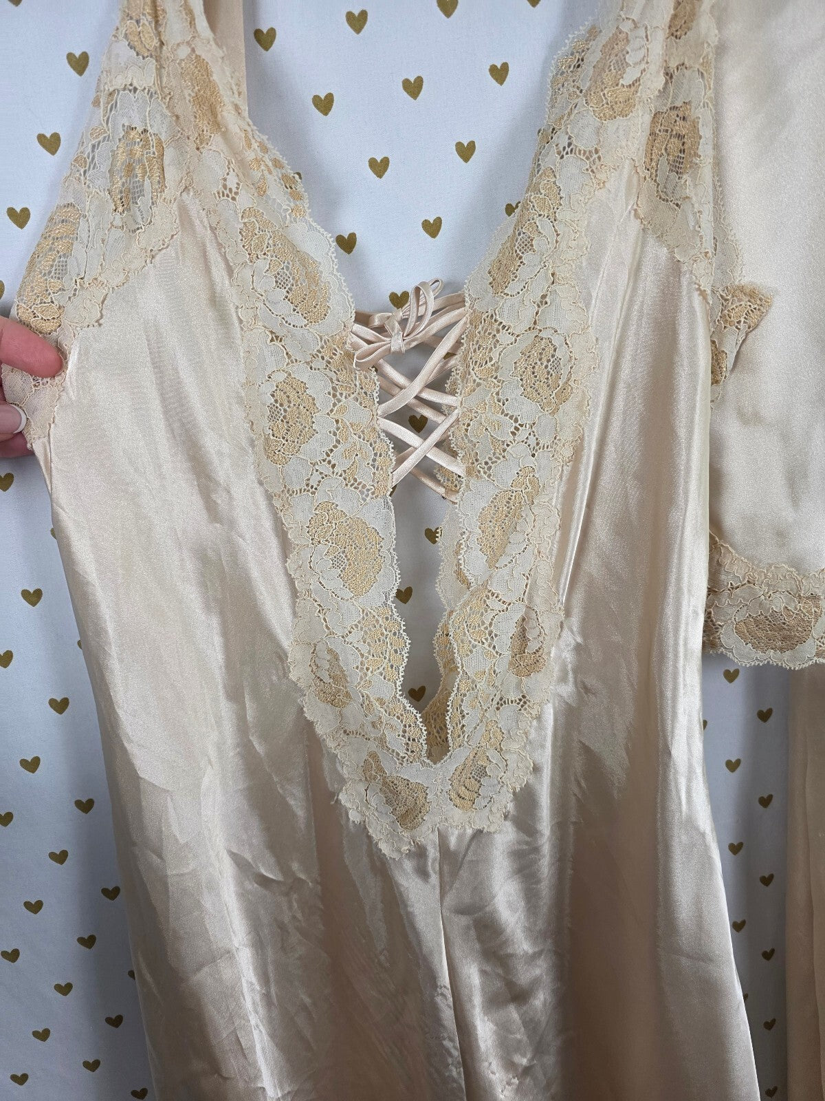 Victoria's Secret Satin Lace Corset Nightgown Robe Set Ivory Bridal S XS/S