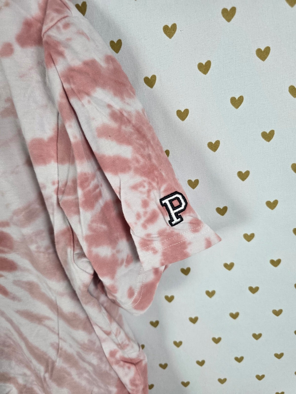 Victorias Secret PINK Cropped Tye Dye Tee shirt LARGE