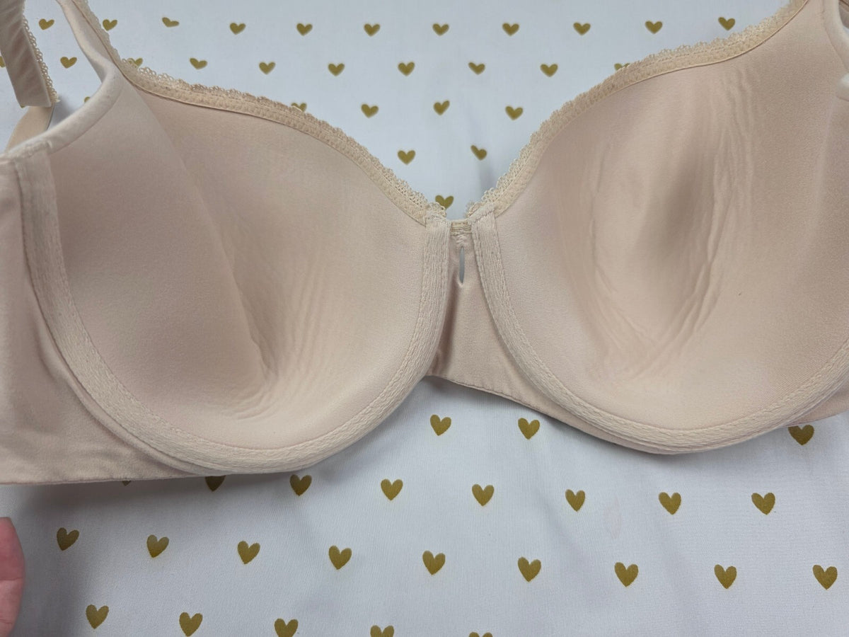 Victorias Secret Beige Lined Demi Balconette Bra 38DD