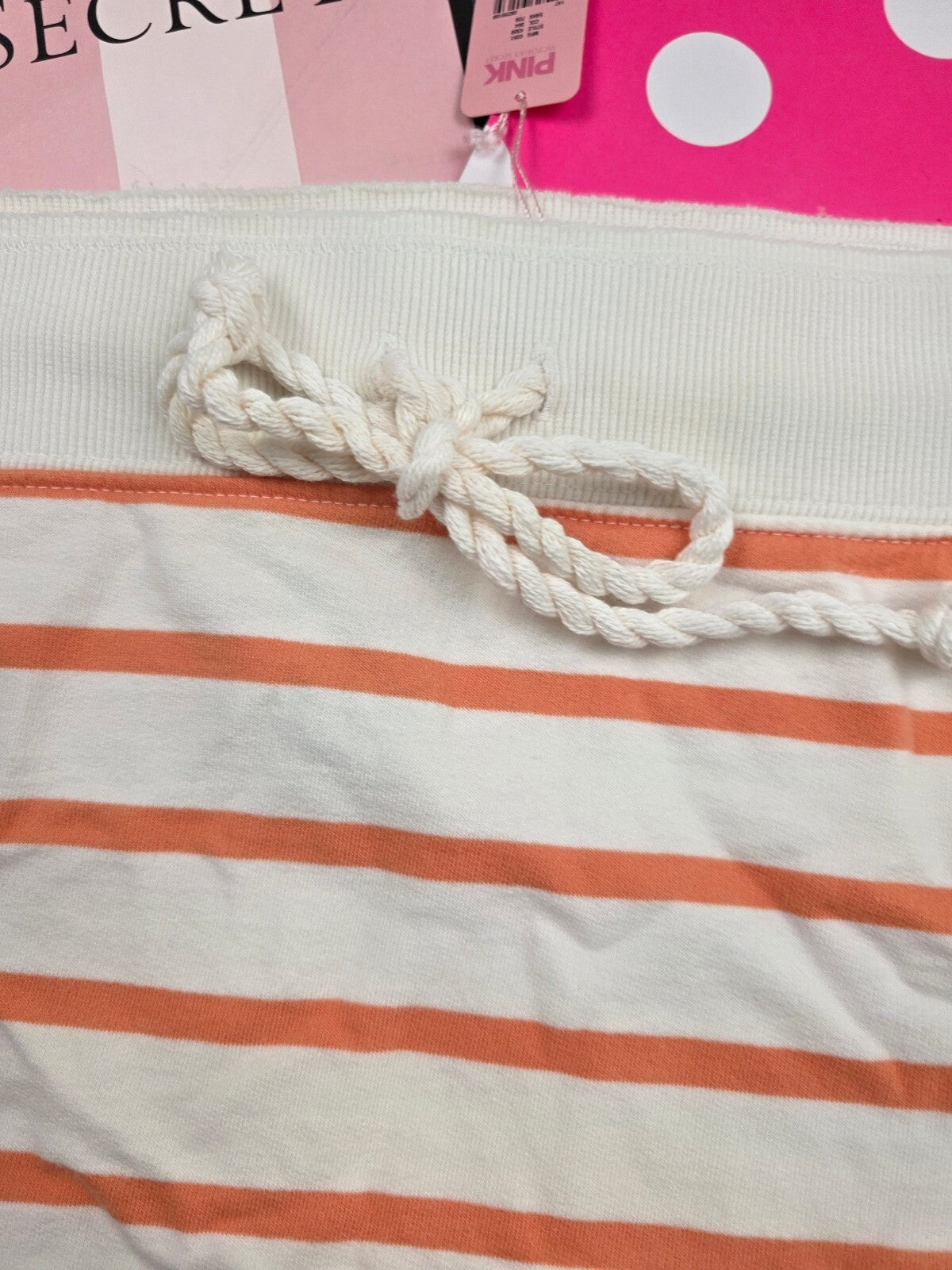 Vintage 2007 Victoria's Secret PINK Mini Skirt M Orange Stripe Beach Club NWT