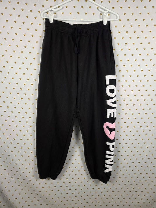 Victorias Secret PINK Campus Originals Love Sweats Sweatpants Black Medium