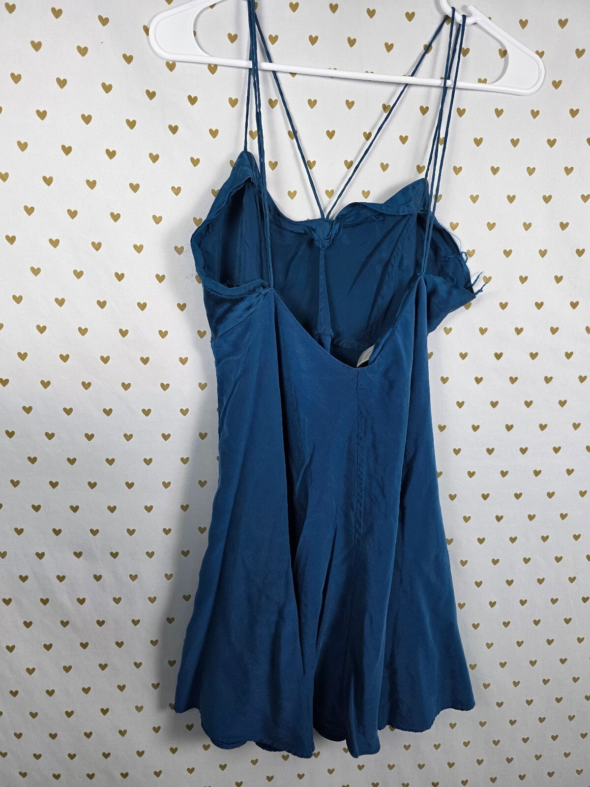 Victorias Secret Vintage 100% Silk Gold Label slip dress Blue Large