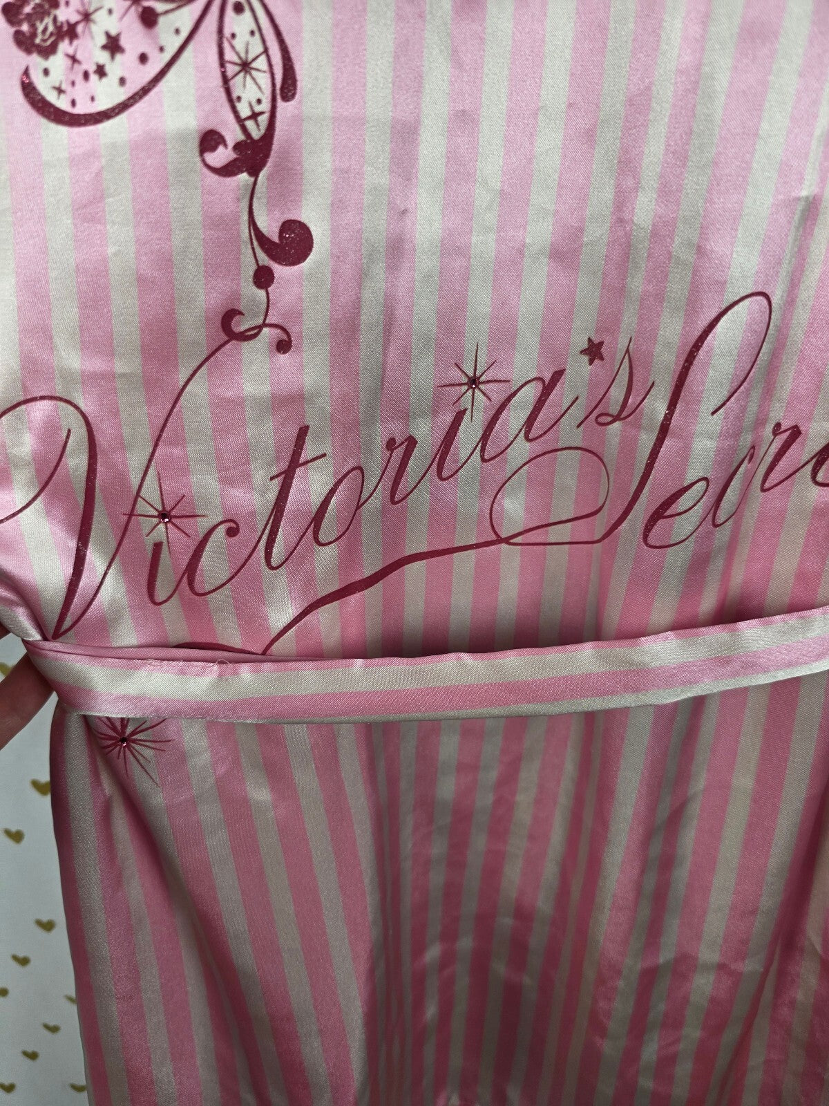 2009 Victoria's Secret Fashion Show Robe Pink Stripe Butterfly Angel Wings OS