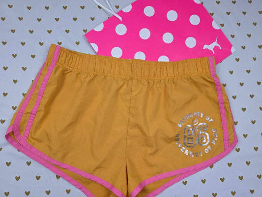 Victorias Secret PINK Vintage Orange Logo Butt y2k Booty Shorts SMALL
