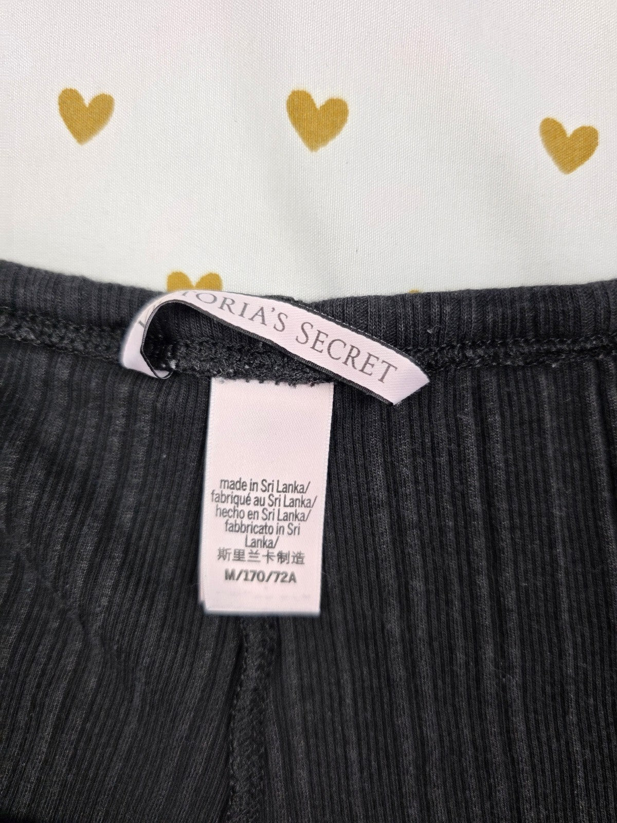 Victorias Secret Black Ruffle Ribbed MEDIUM Sleep Shorts Boxers Pajama Bottoms