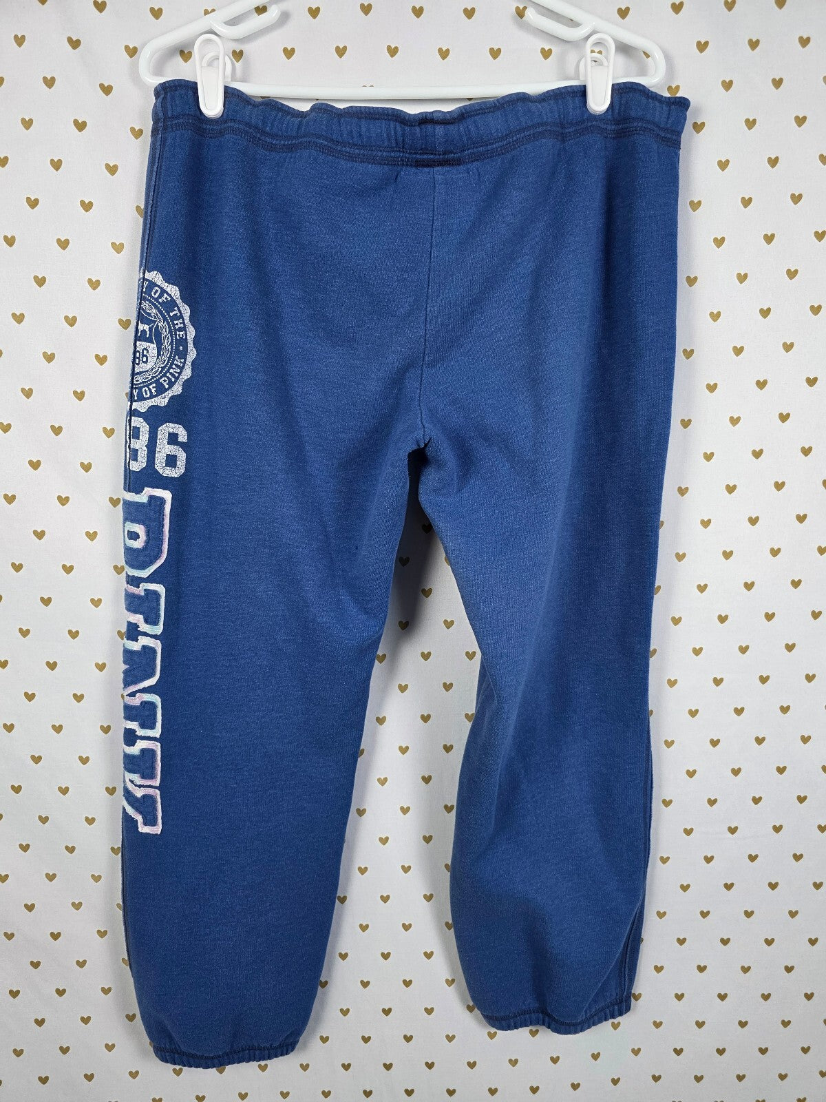 Victorias Secret PINK Vintage Large Blue Sweats Sweatpants Y2k University