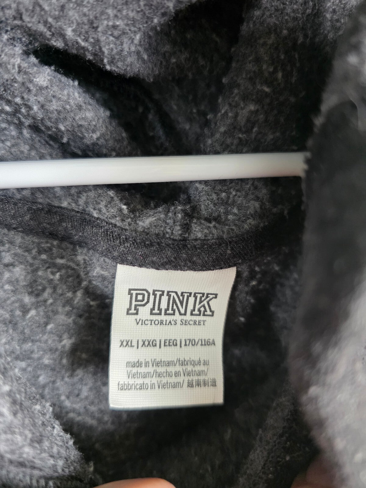 Victorias Secret PINK Glitter Logo OVersized 2XL XXL Sweater Dress Pocket Hooded