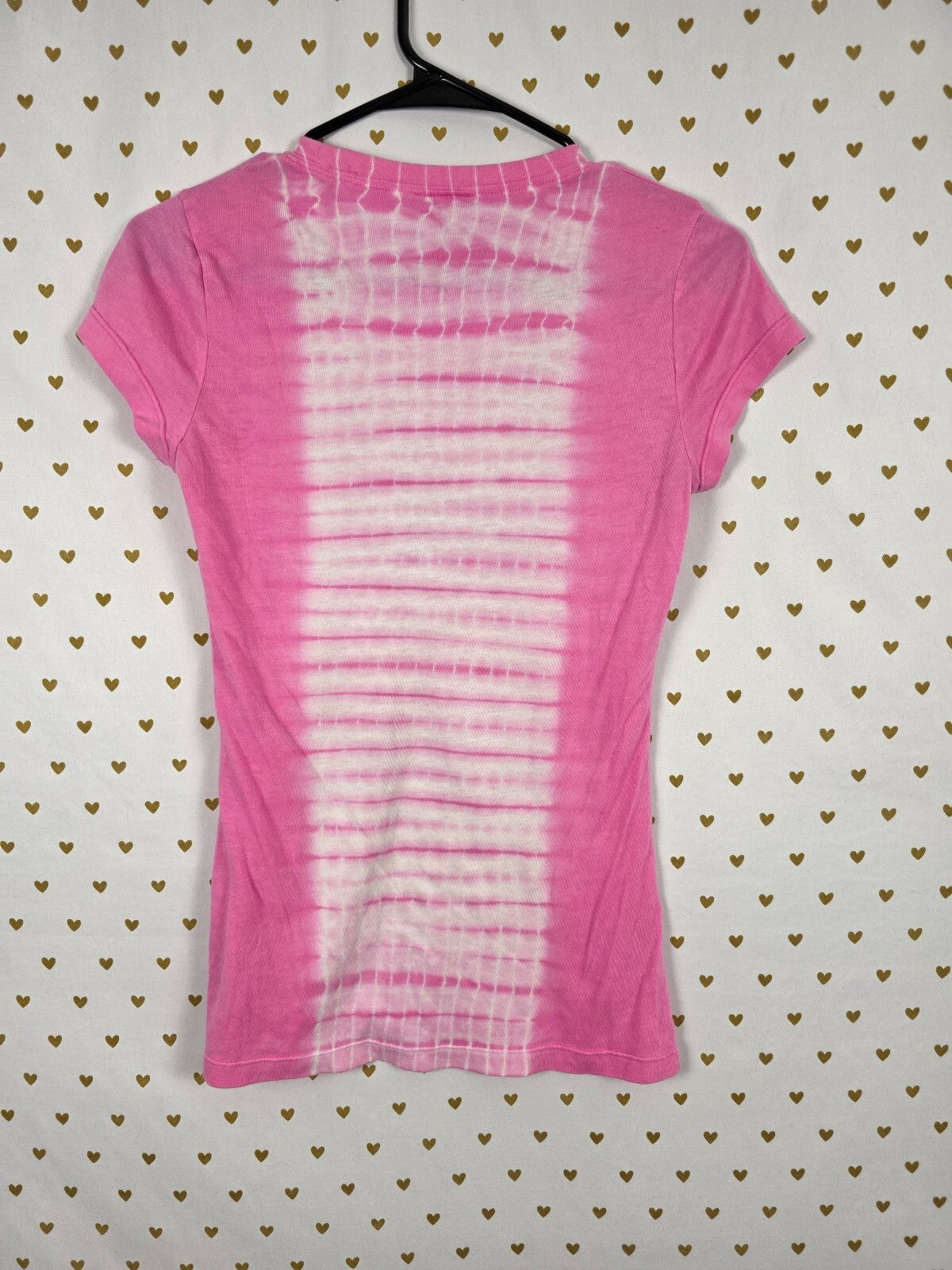 Vintage 2007 VS PINK Love Guitars Bass Drums BLING Tie Dye Tee XS