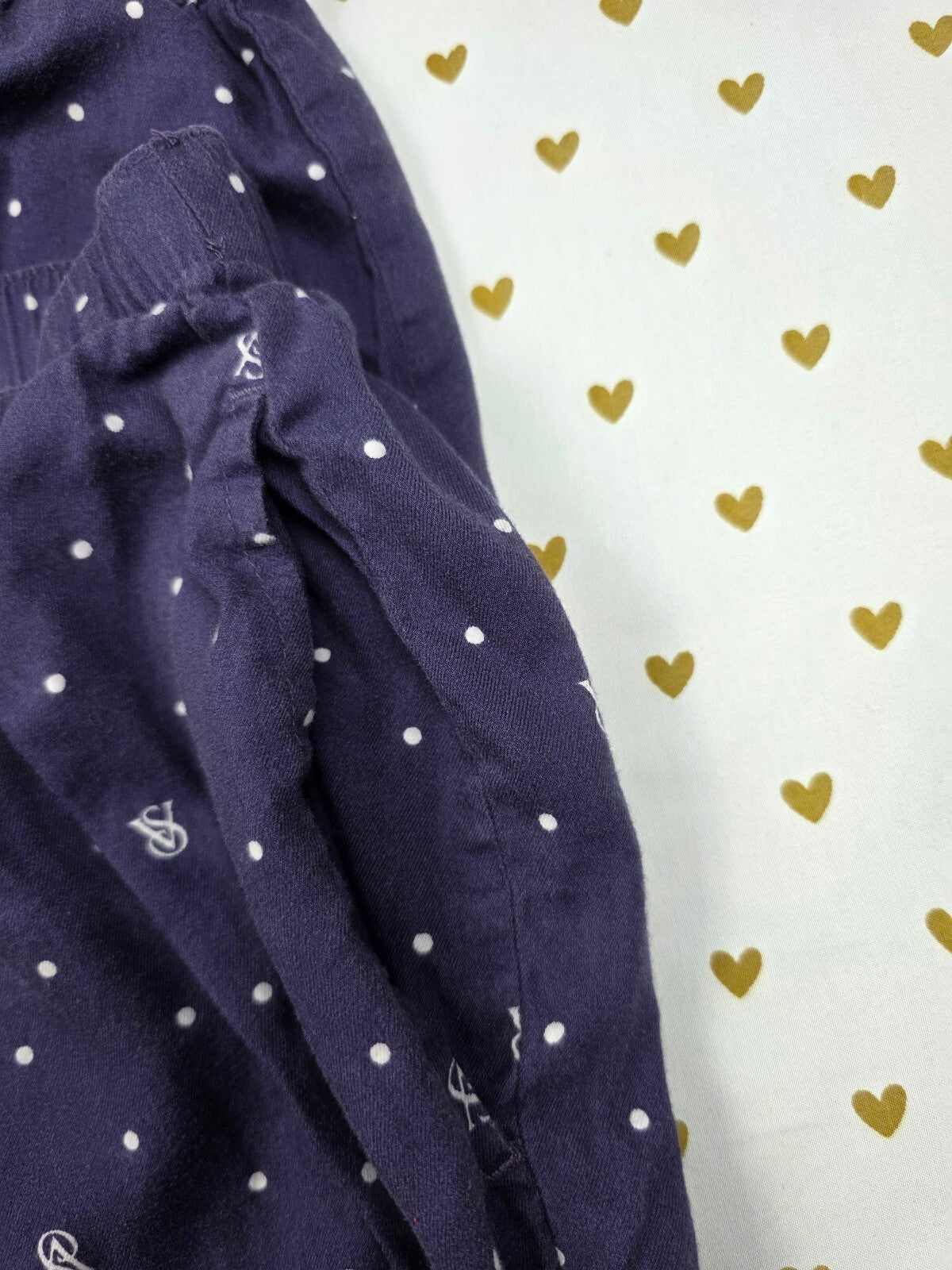 Victorias Secret Blue Polka Dot Sleep Pants Pajama Bottoms PJ LARGE