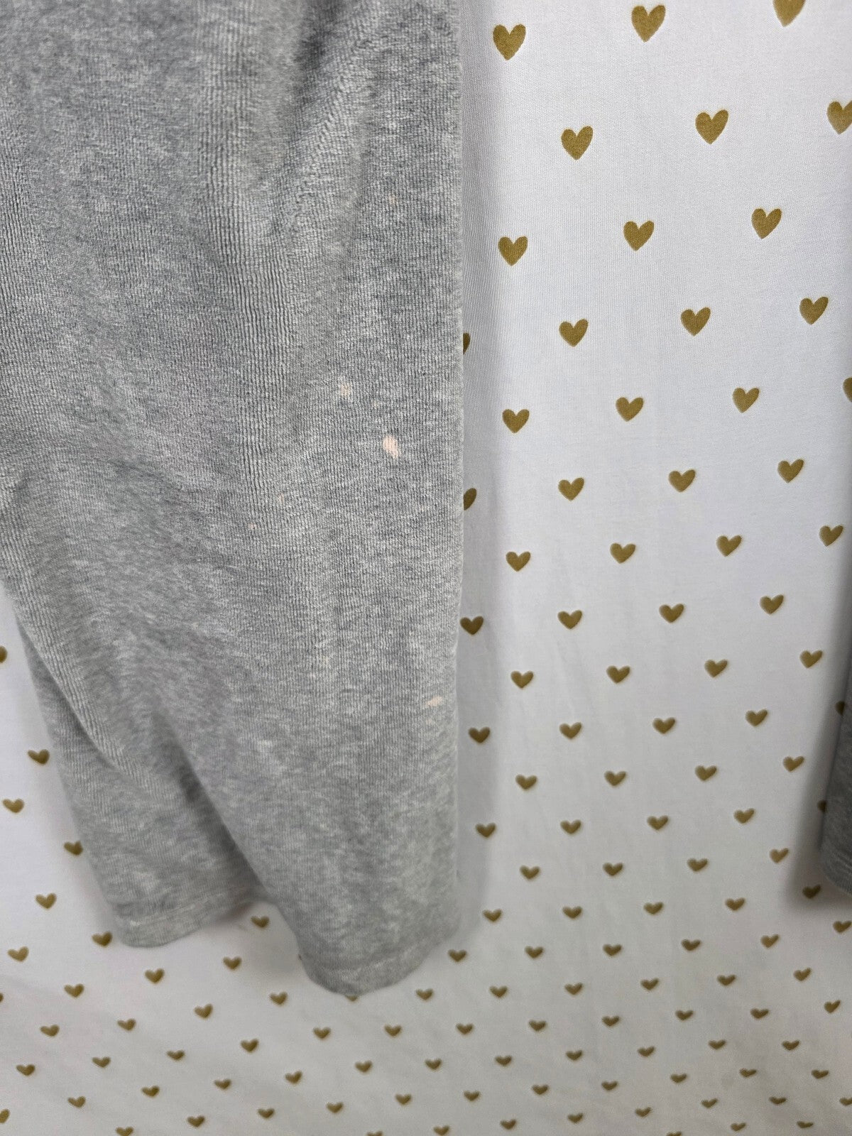 Victorias Secret Pink Fur Lined Bling Vintage Velour SET Hoodie Sweats L Grey