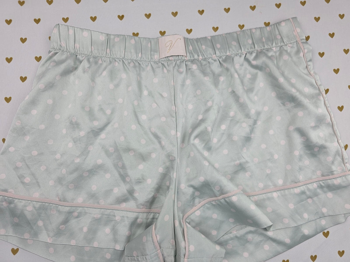 Victorias Secret Polka Dot Mint Medium Sleep Shorts Boxers Pajama Bottoms