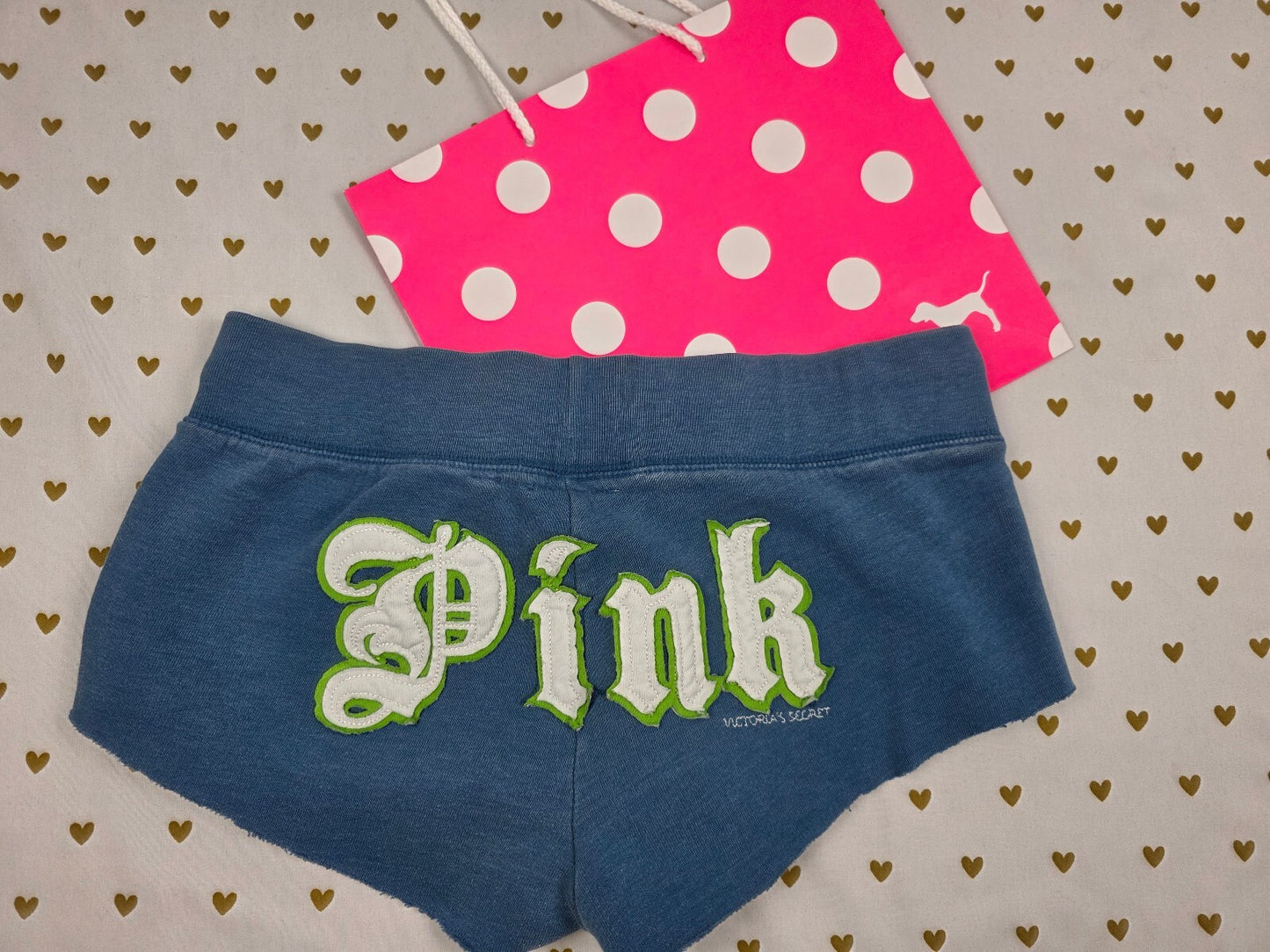 Victorias Secret Vintage Y2k TOO MUCH PINK TOO LITTLE TIME Sweat Shorts SMALL