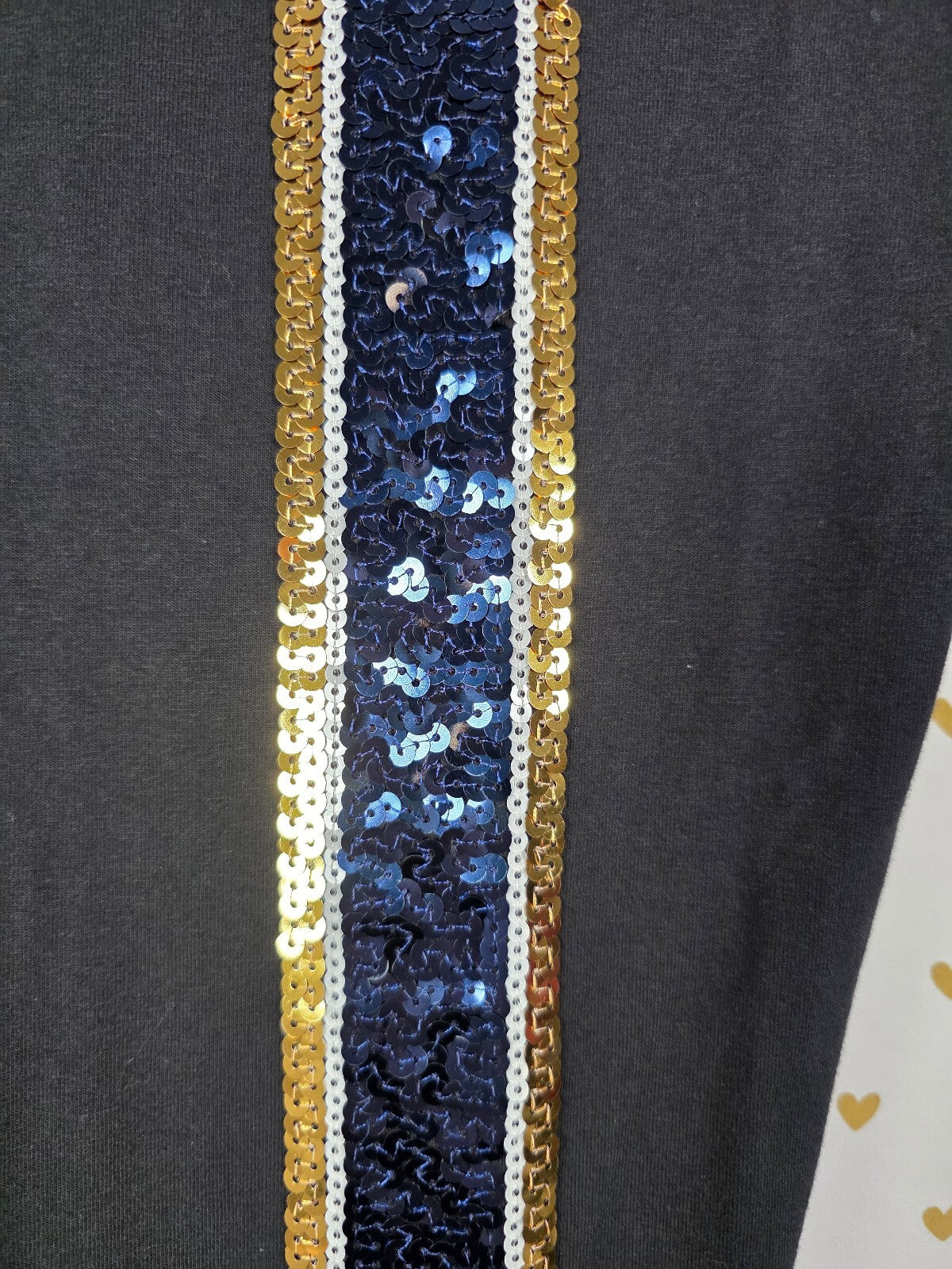 Victorias Secret PINK BLING STRIPE Yoga Pants Sequin Gold Blue SMALL