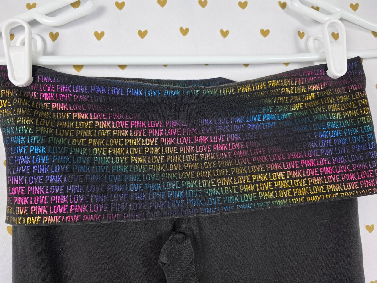 Victorias Secret PINK Vintage Y2k Rainbow Foldover Yoga pants XS Flare