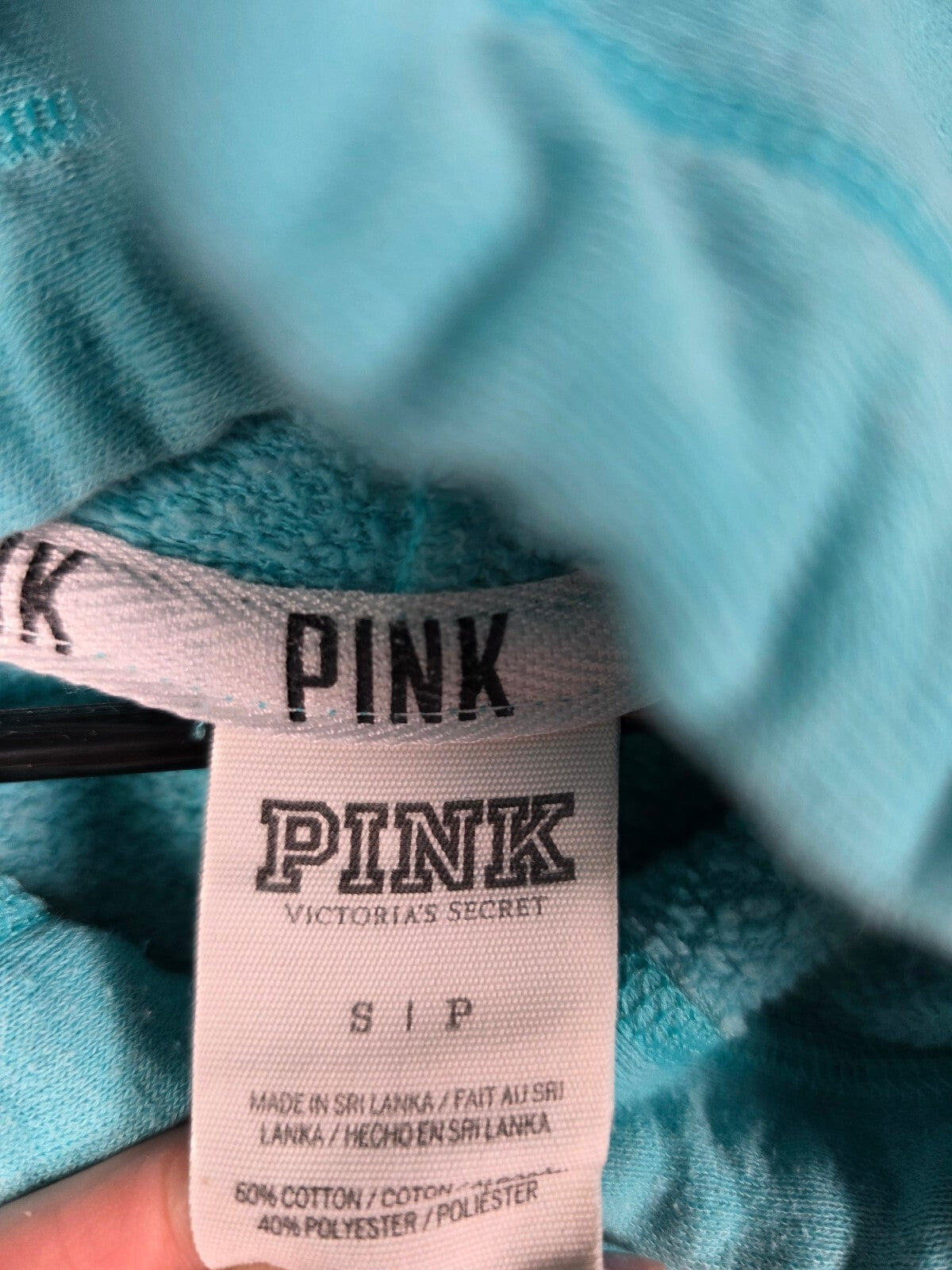 Victorias Secret Pink FLORAL 86 Full zip hoodie Jacket SMALL Teal