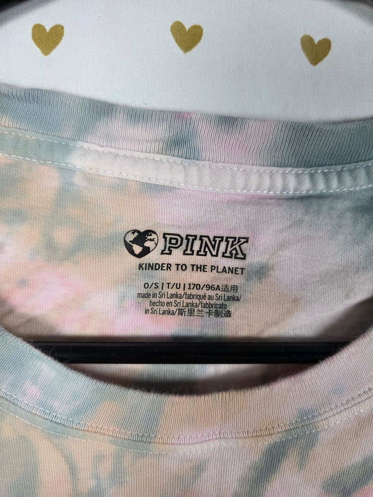 Victorias Secret PINK ONE SIZE FITS ALL 2XL XXL Oversized Tye Dye Tee Shirt