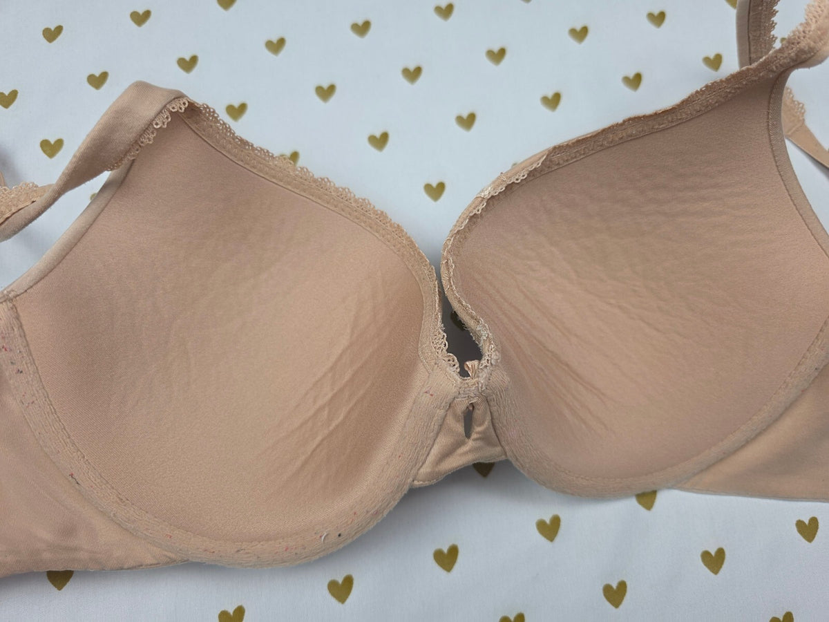 Victorias Secret Beige Underwire Padded Perfect Coverage Bra 32D