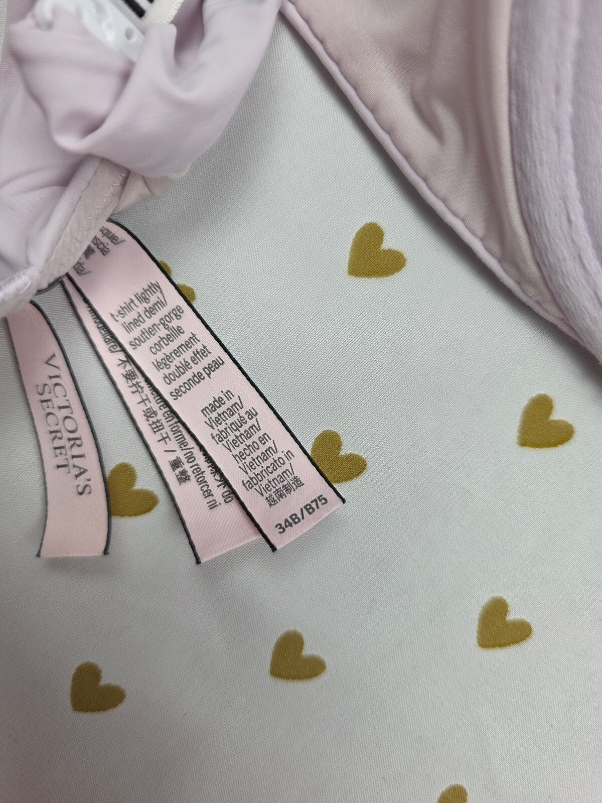 Victorias Secret Logo Strap T shirt lightly lined Demi Bra 34B