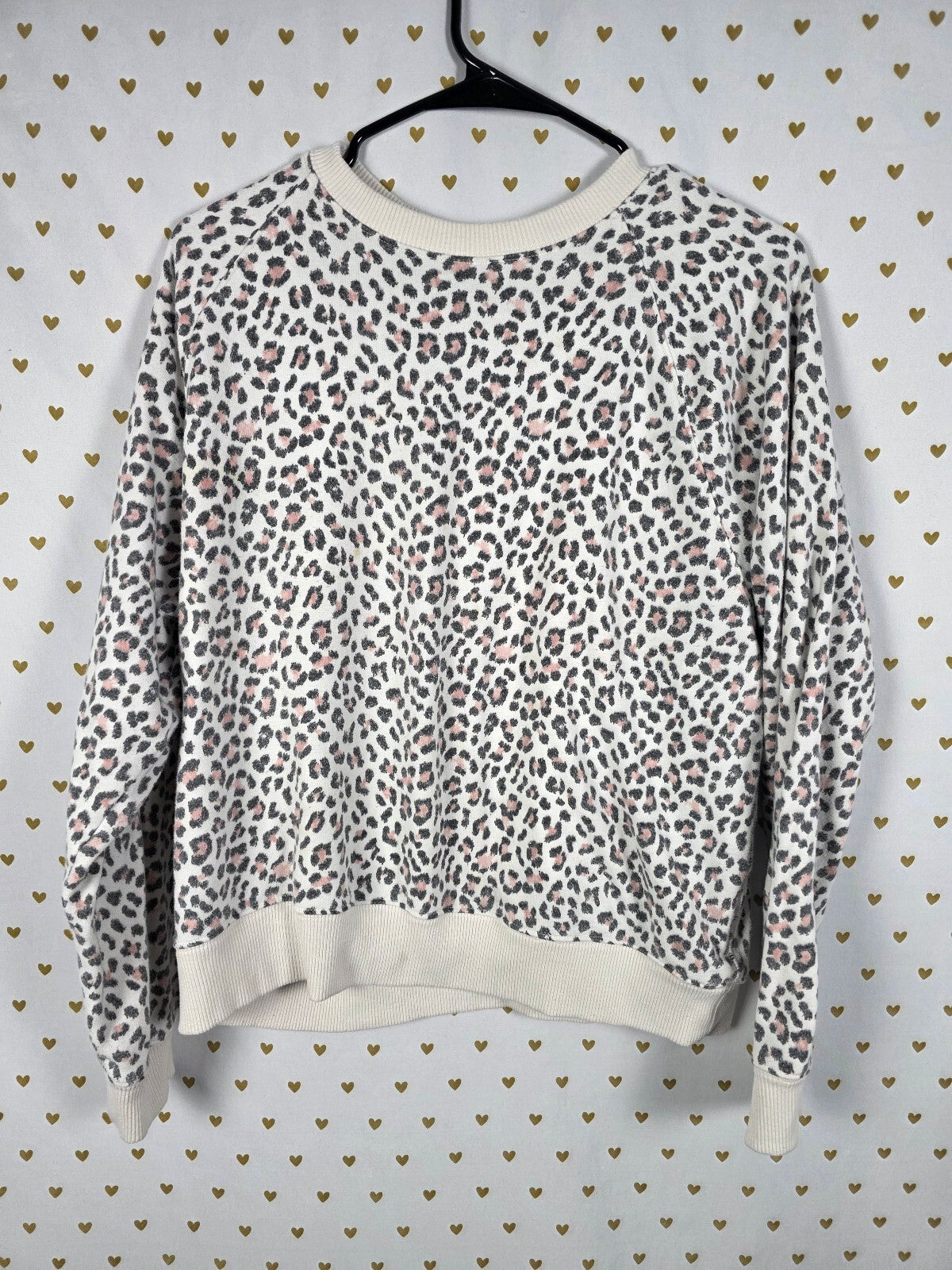 Victorias Secret Cheetah Spot Crew Soft Sweater Shirt LARGE