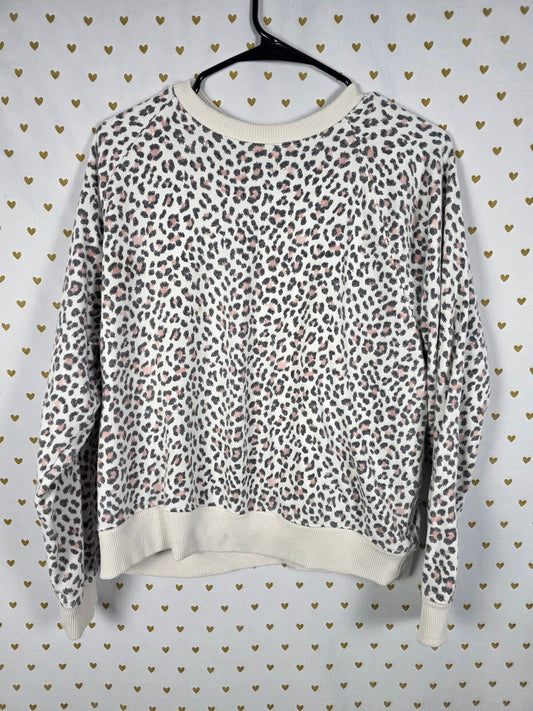 Victorias Secret Cheetah Spot Crew Soft Sweater Shirt LARGE